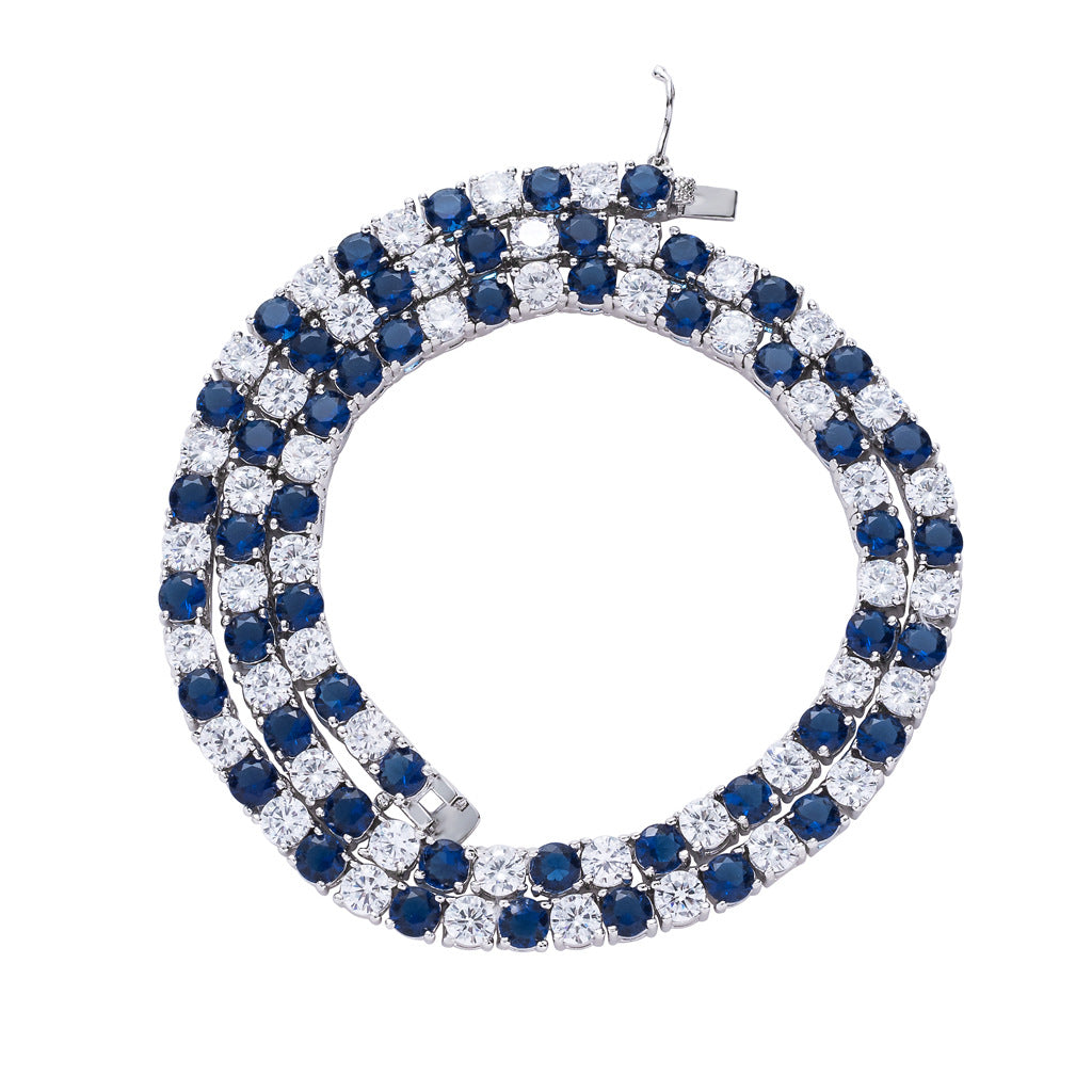 4mm Blue&White Tennis Chain