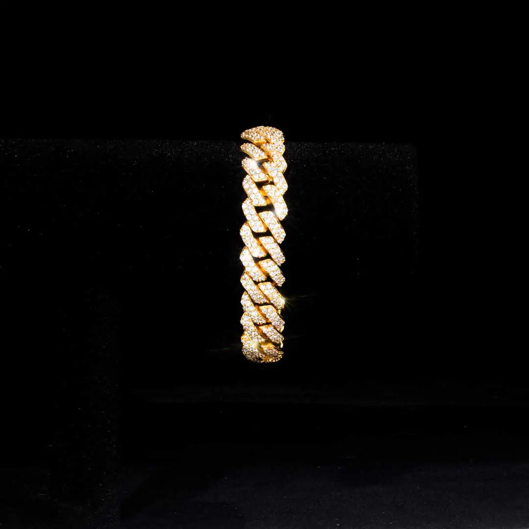 14MM Prong Cuban Link Bracelet in Gold ICEEDRIP