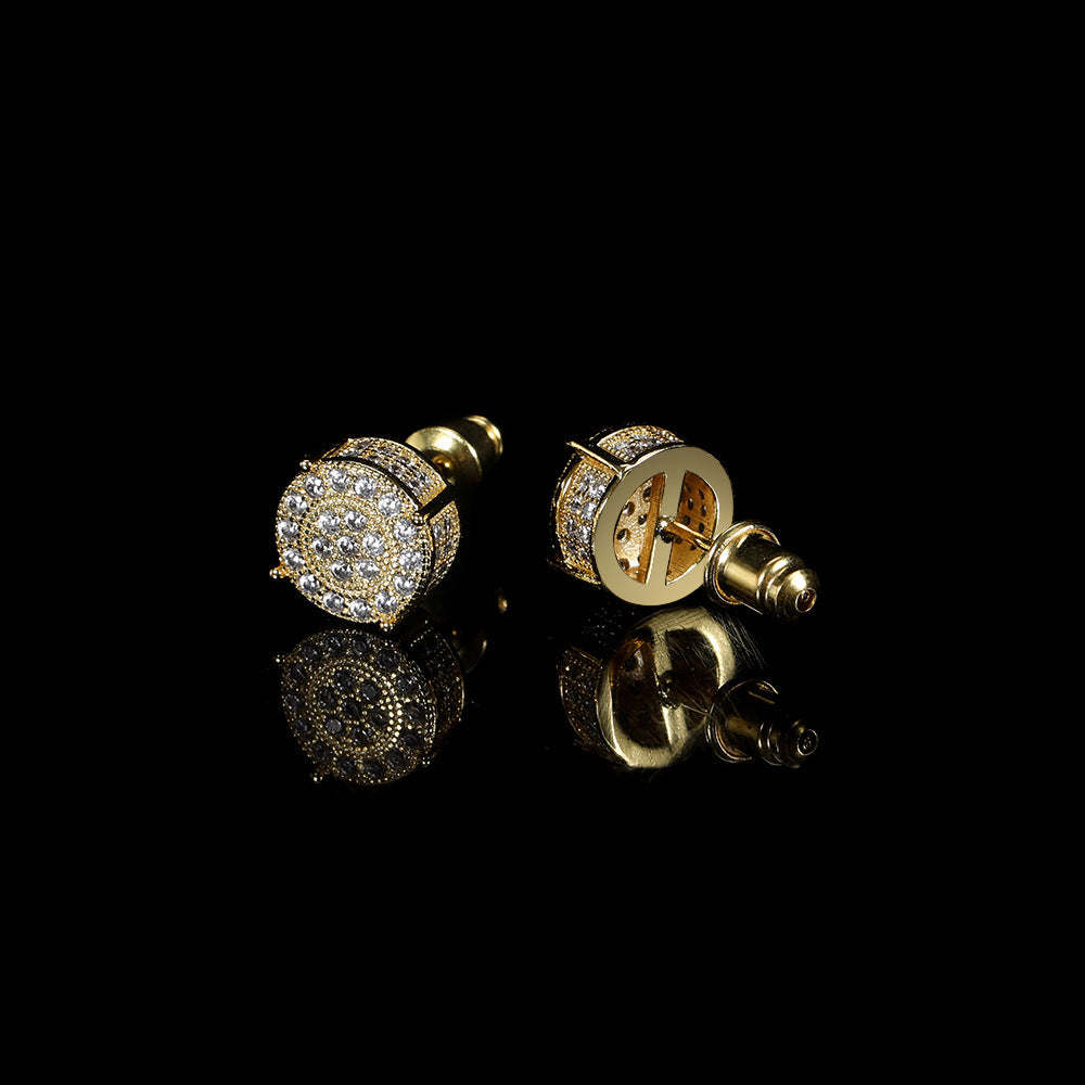 18K Gold Plated Iced Earring