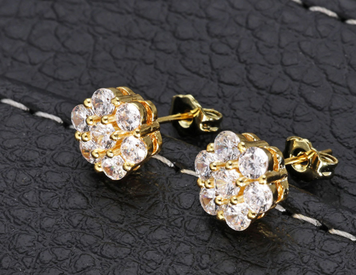 New Iced Flower stud earrings