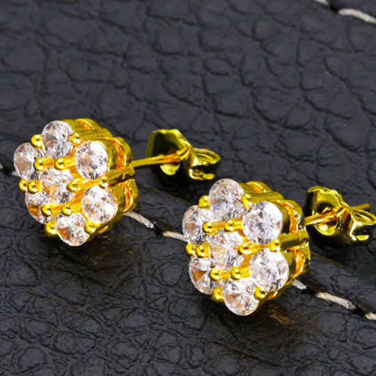 New Iced Flower stud earrings