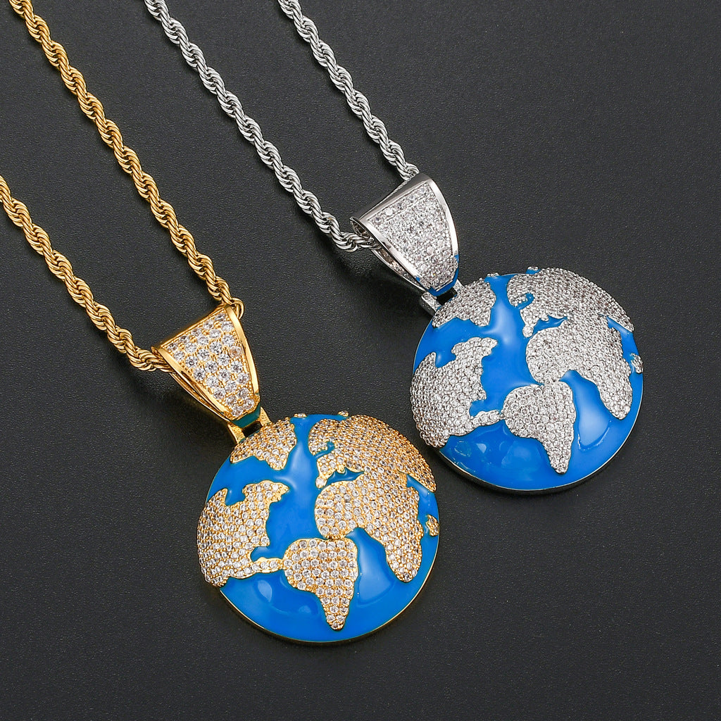 18K Gold-Plated Earth Pendant