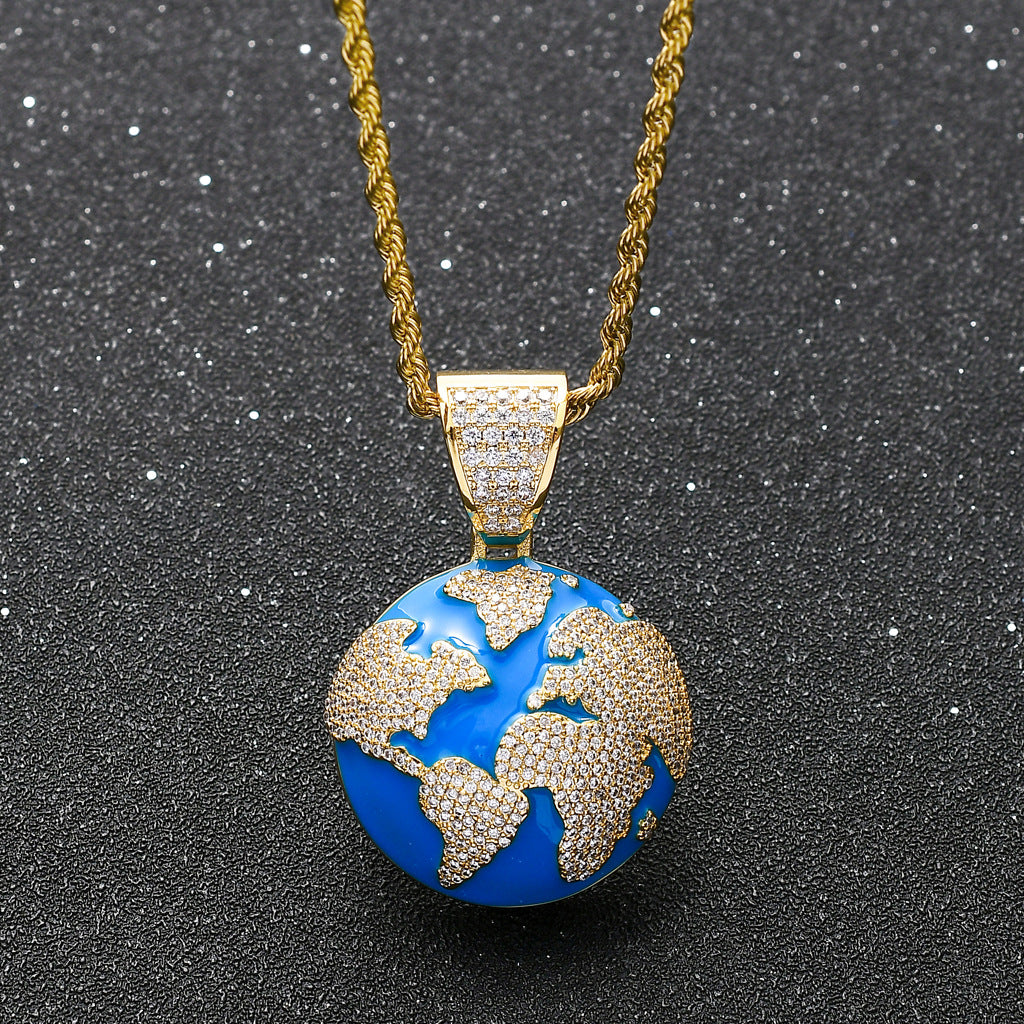 18K Gold-Plated Earth Pendant