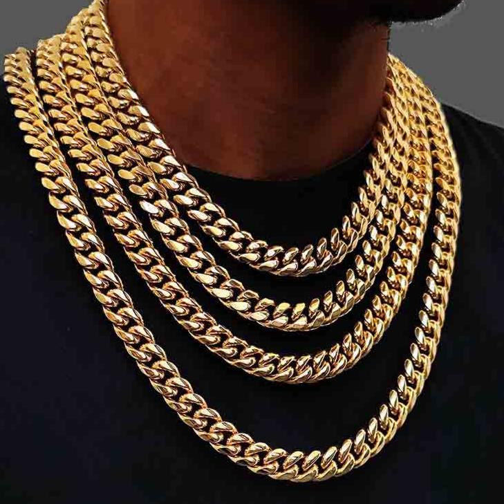 14mm 18K Gold-Plated Classic Miami Cuban Link