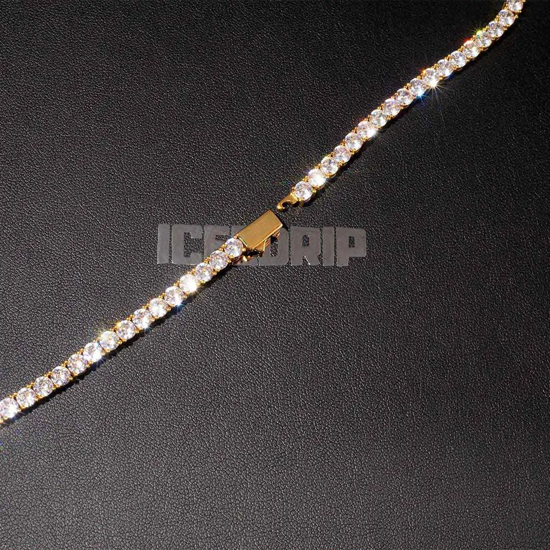 4MM 18K Gold-Plated Iced Tennis Necklace in Gold ICEEDRIP