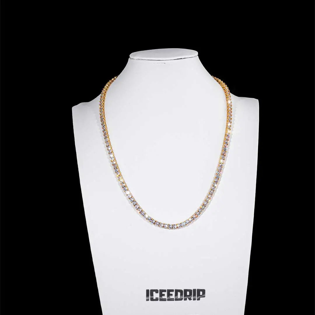 4MM 18K Gold-Plated Iced Tennis Necklace in Gold ICEEDRIP