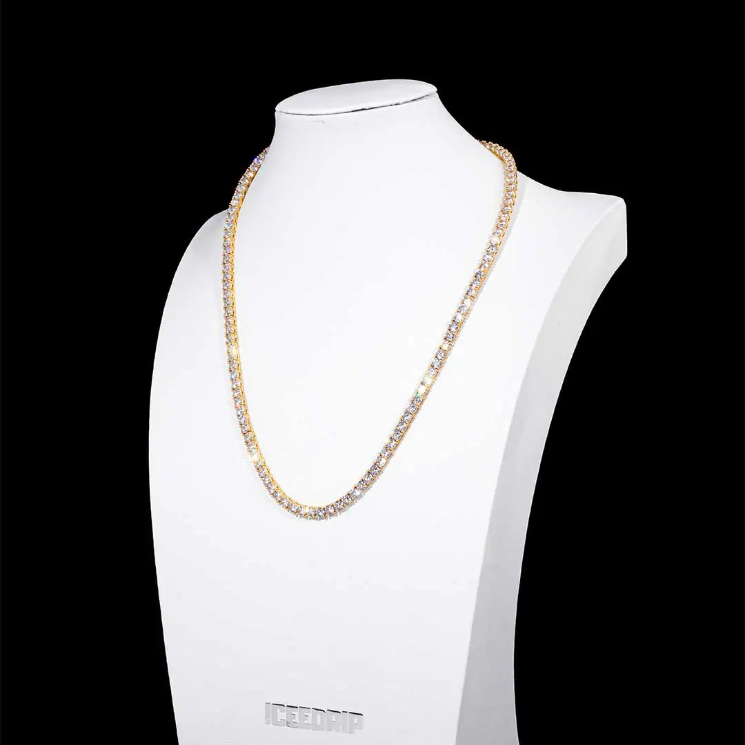 4MM 18K Gold-Plated Iced Tennis Necklace in Gold ICEEDRIP