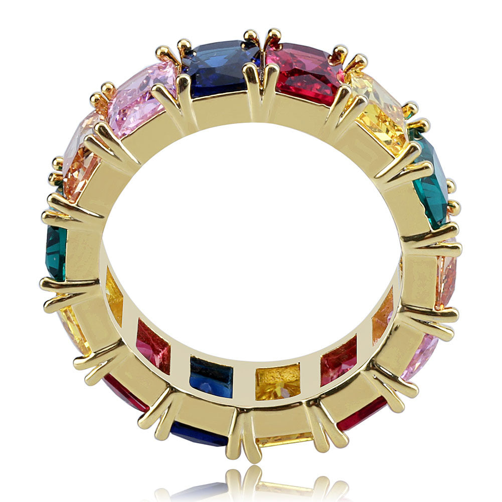 LIMITED Gold-Plated Micro-inlay Rainbow Ring