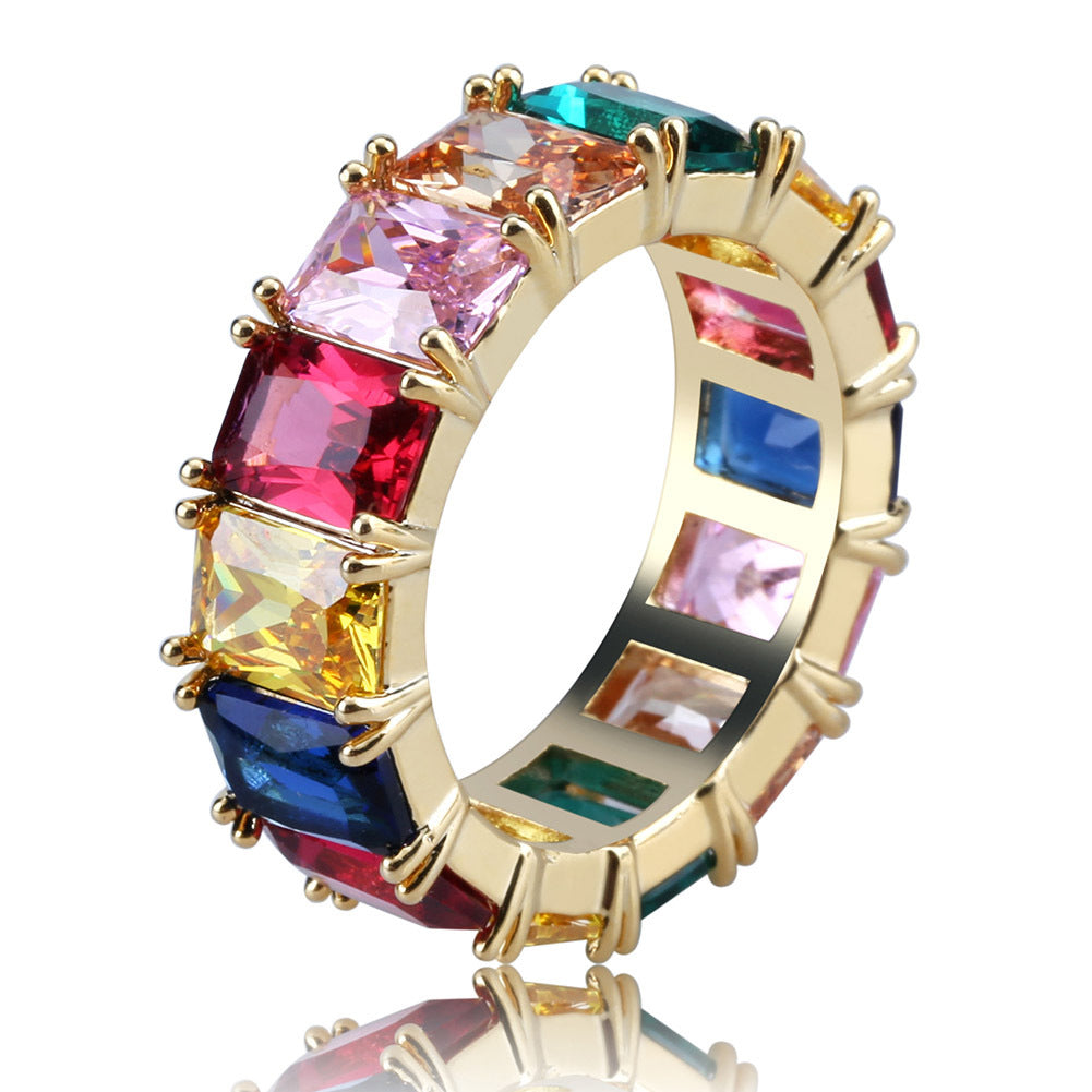 LIMITED Gold-Plated Micro-inlay Rainbow Ring