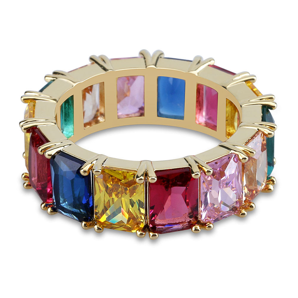 LIMITED Gold-Plated Micro-inlay Rainbow Ring