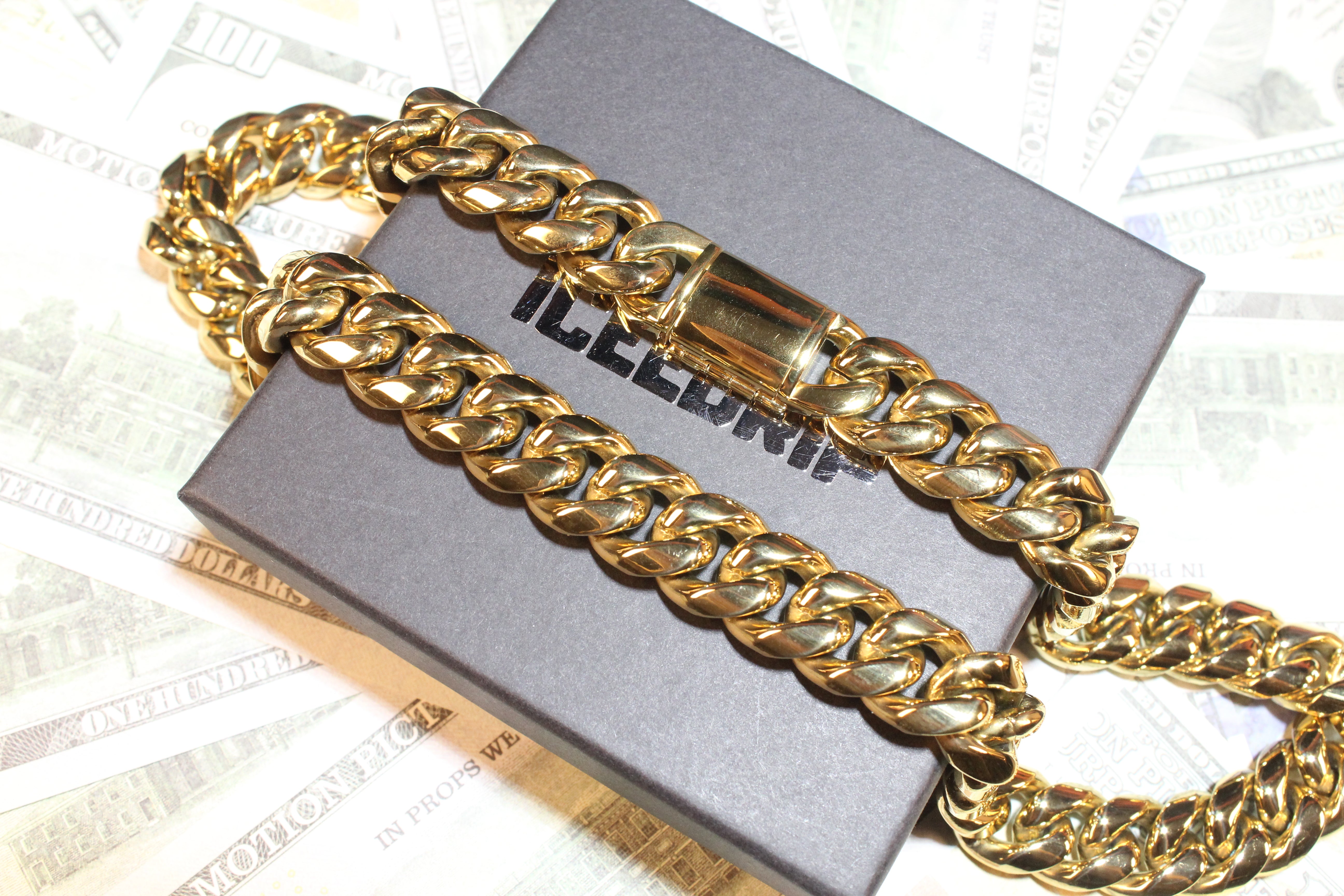 [Box Clasp]12mm Classic Miami Cuban Link