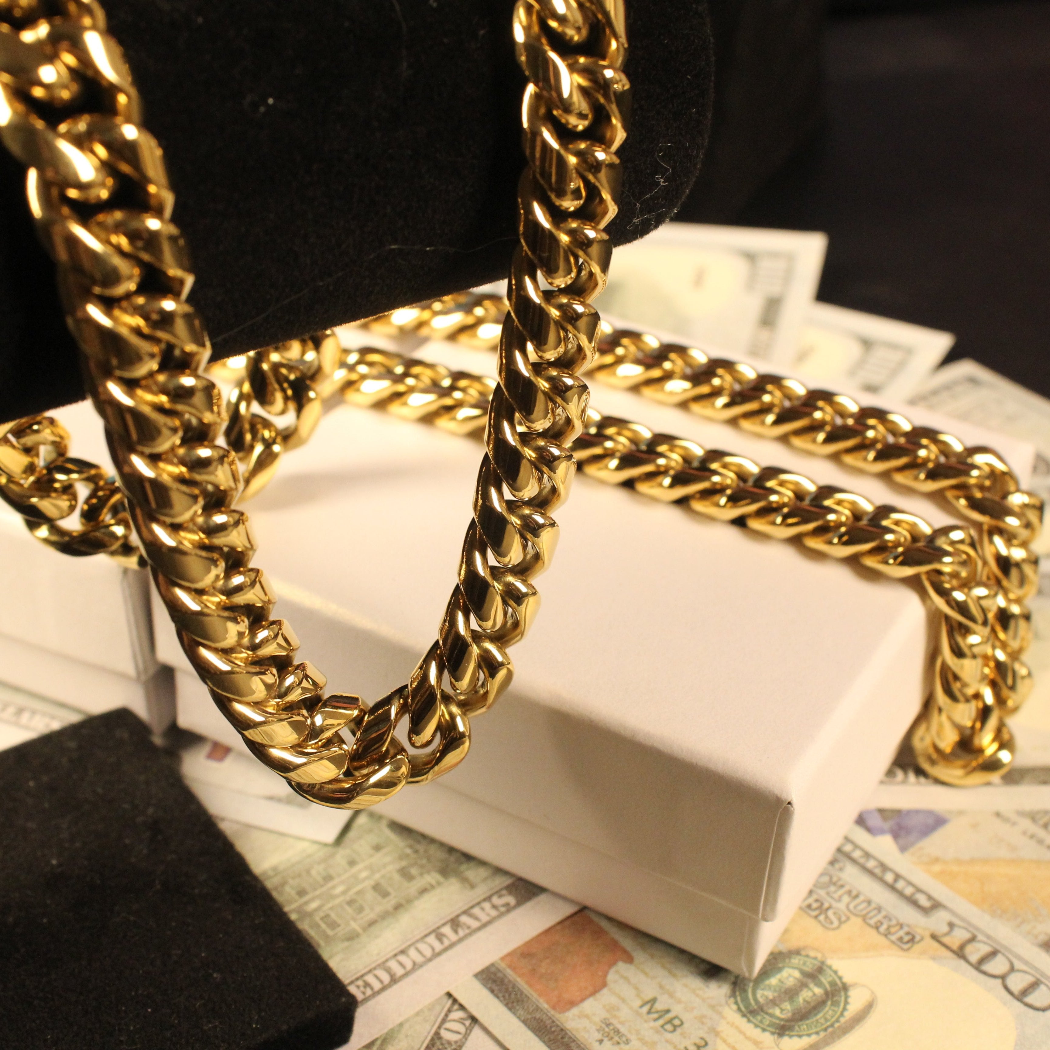 [Box Clasp]12mm Classic Miami Cuban Link