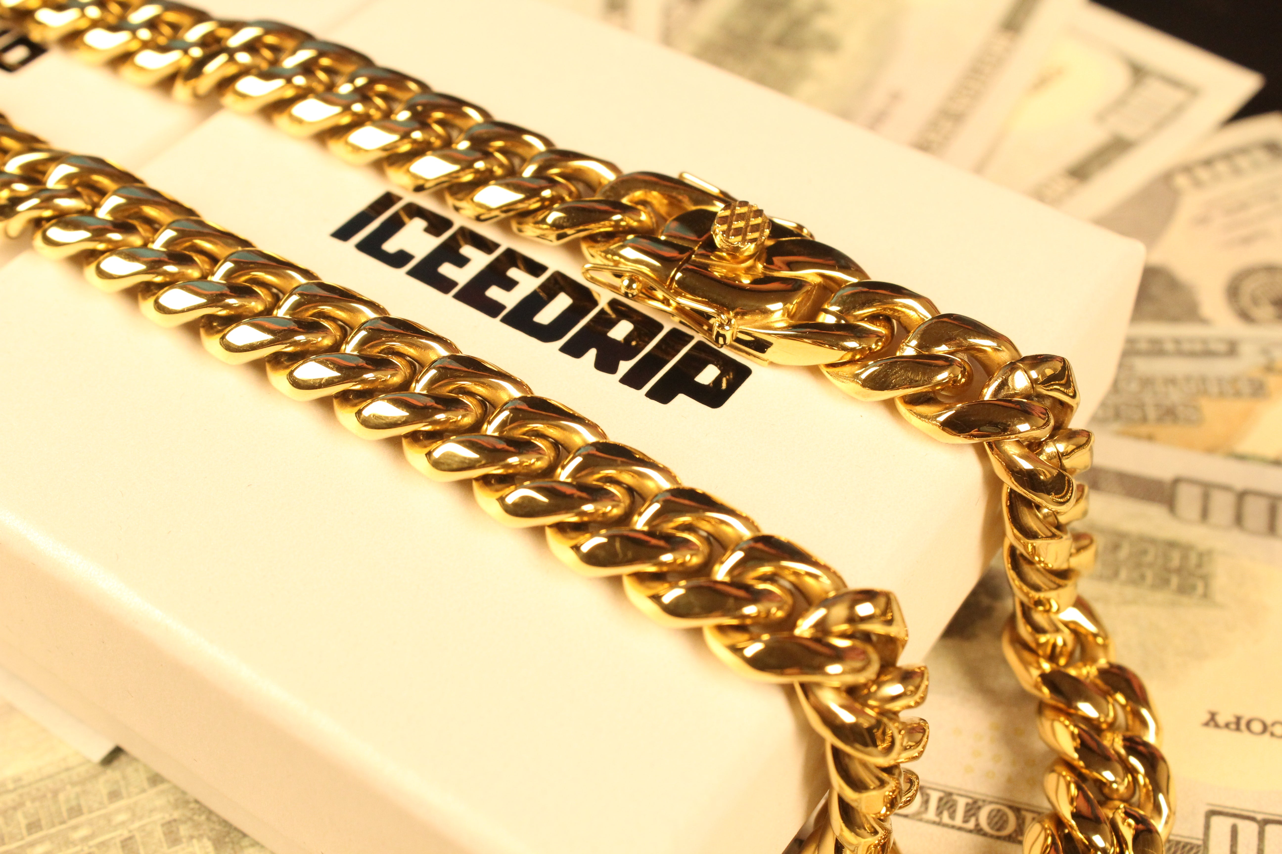 14mm 18K Gold-Plated Classic Miami Cuban Link