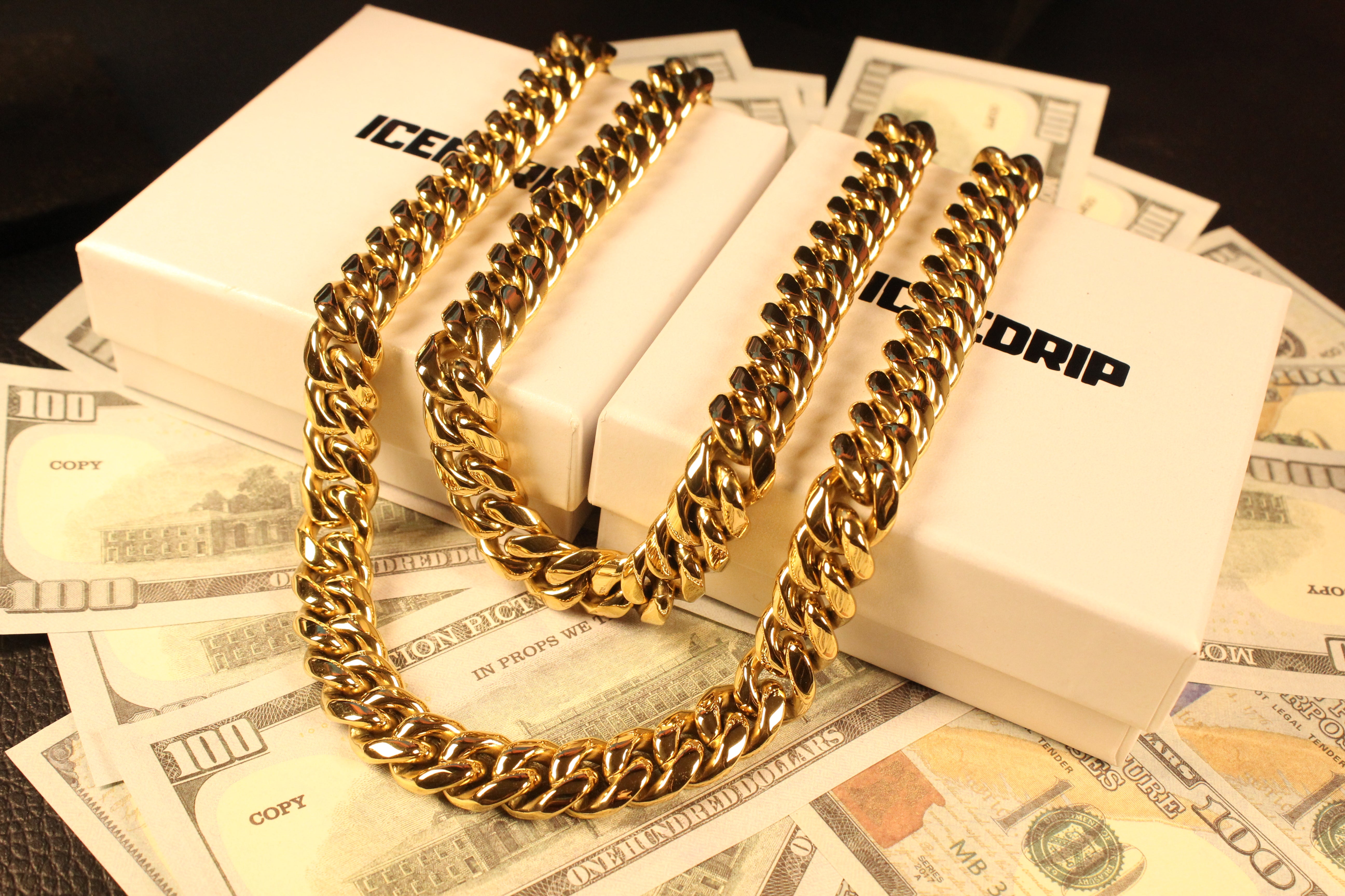 [Box Clasp]12mm Classic Miami Cuban Link