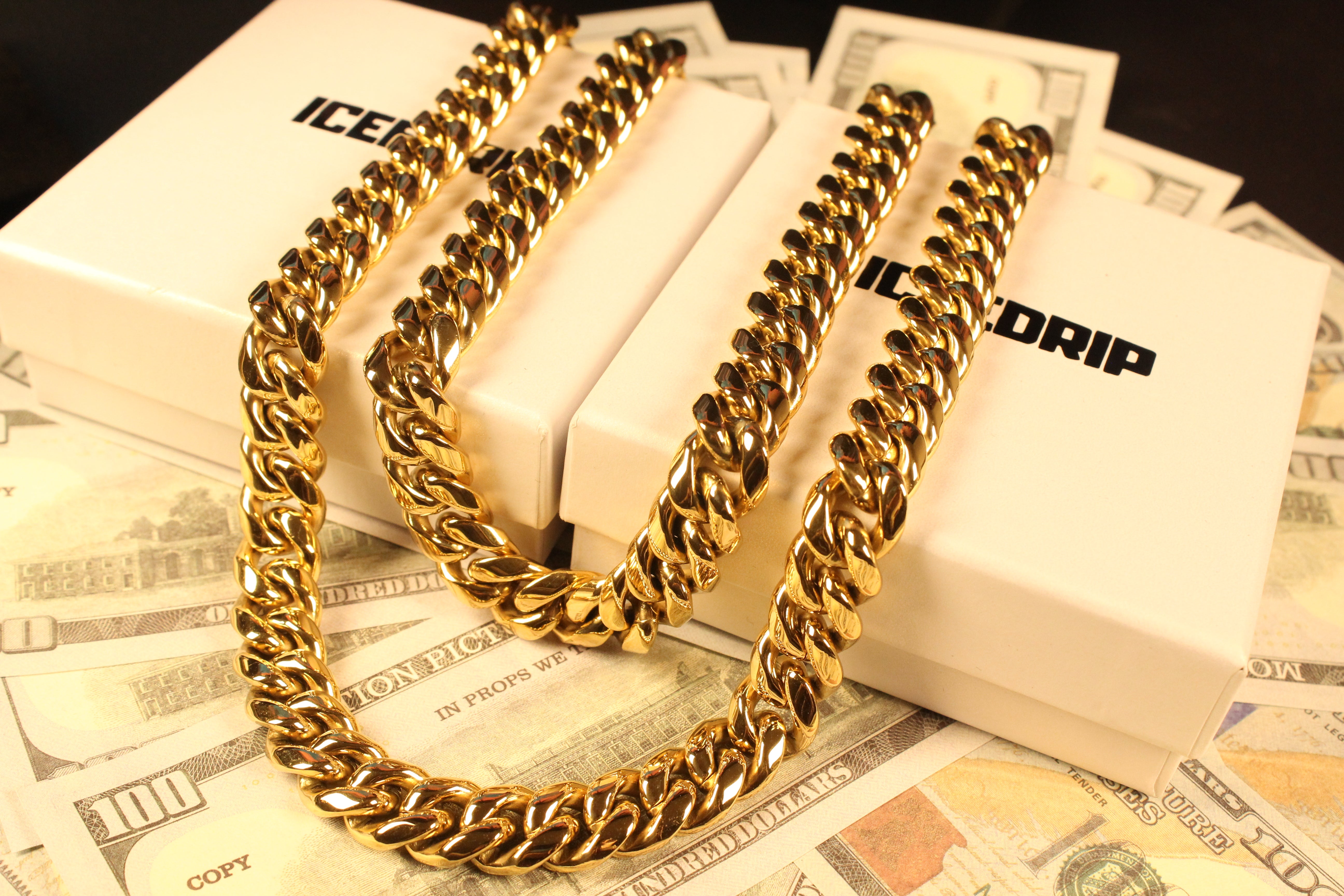 14mm 18K Gold-Plated Classic Miami Cuban Link