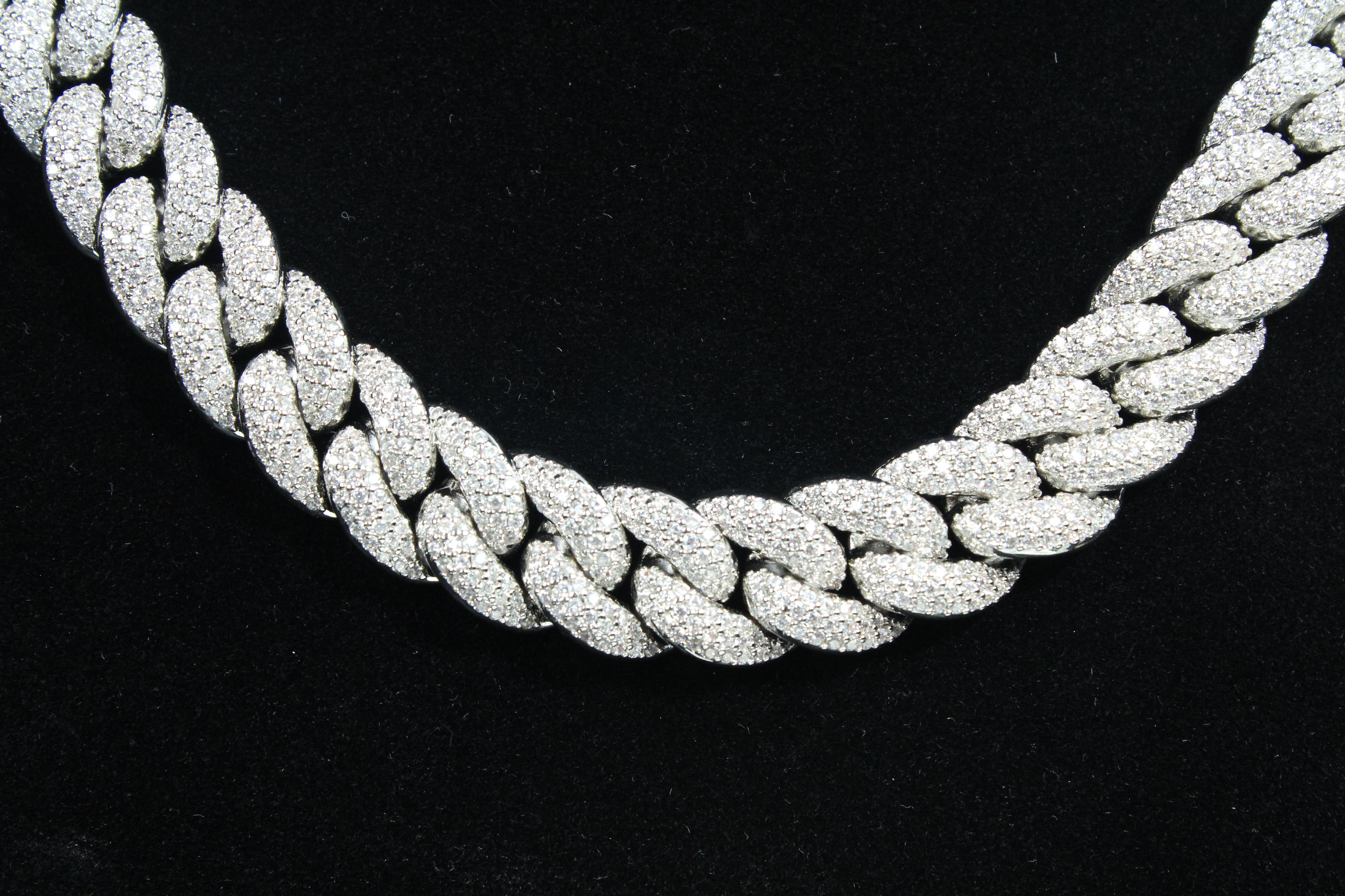 14mm 3-Row Bubble Iced Cuban Chain