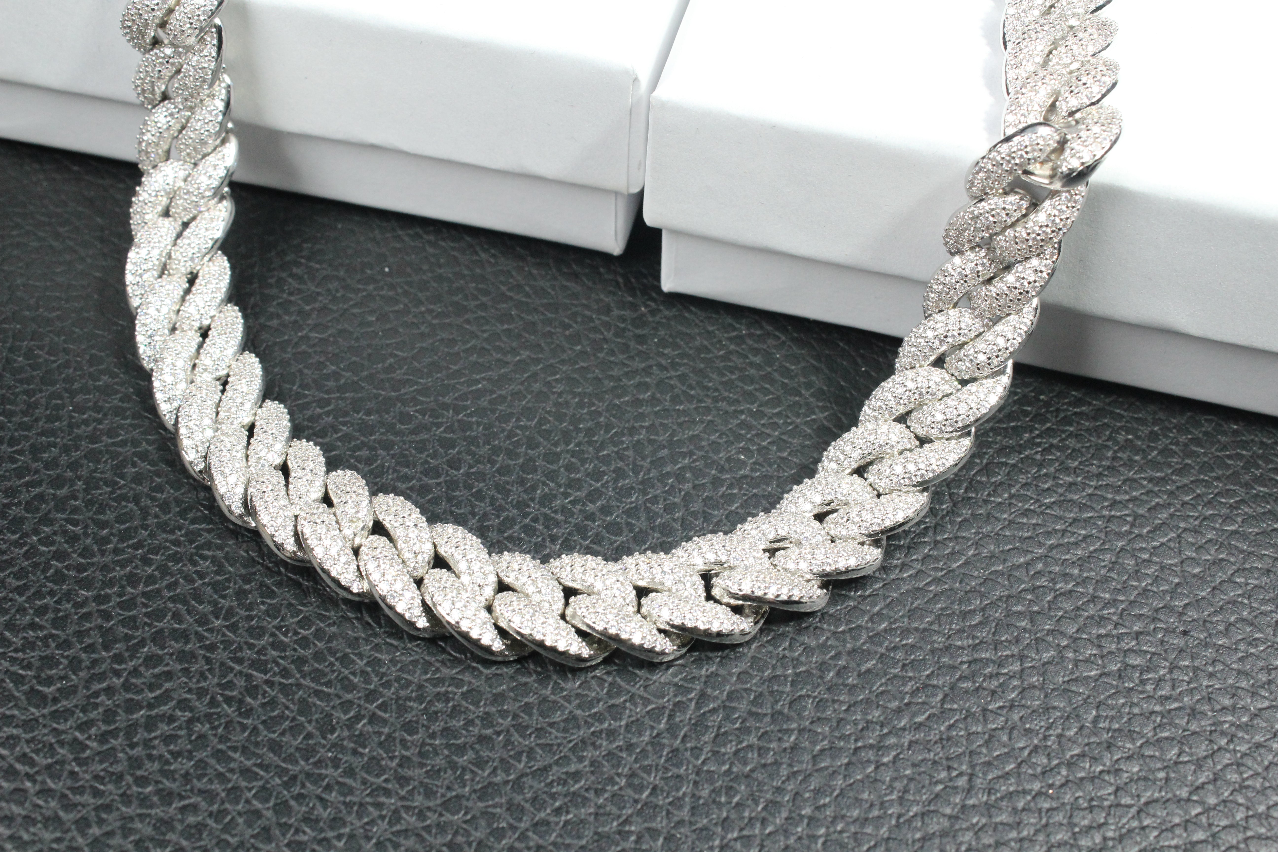 14mm 3-Row Bubble Iced Cuban Chain