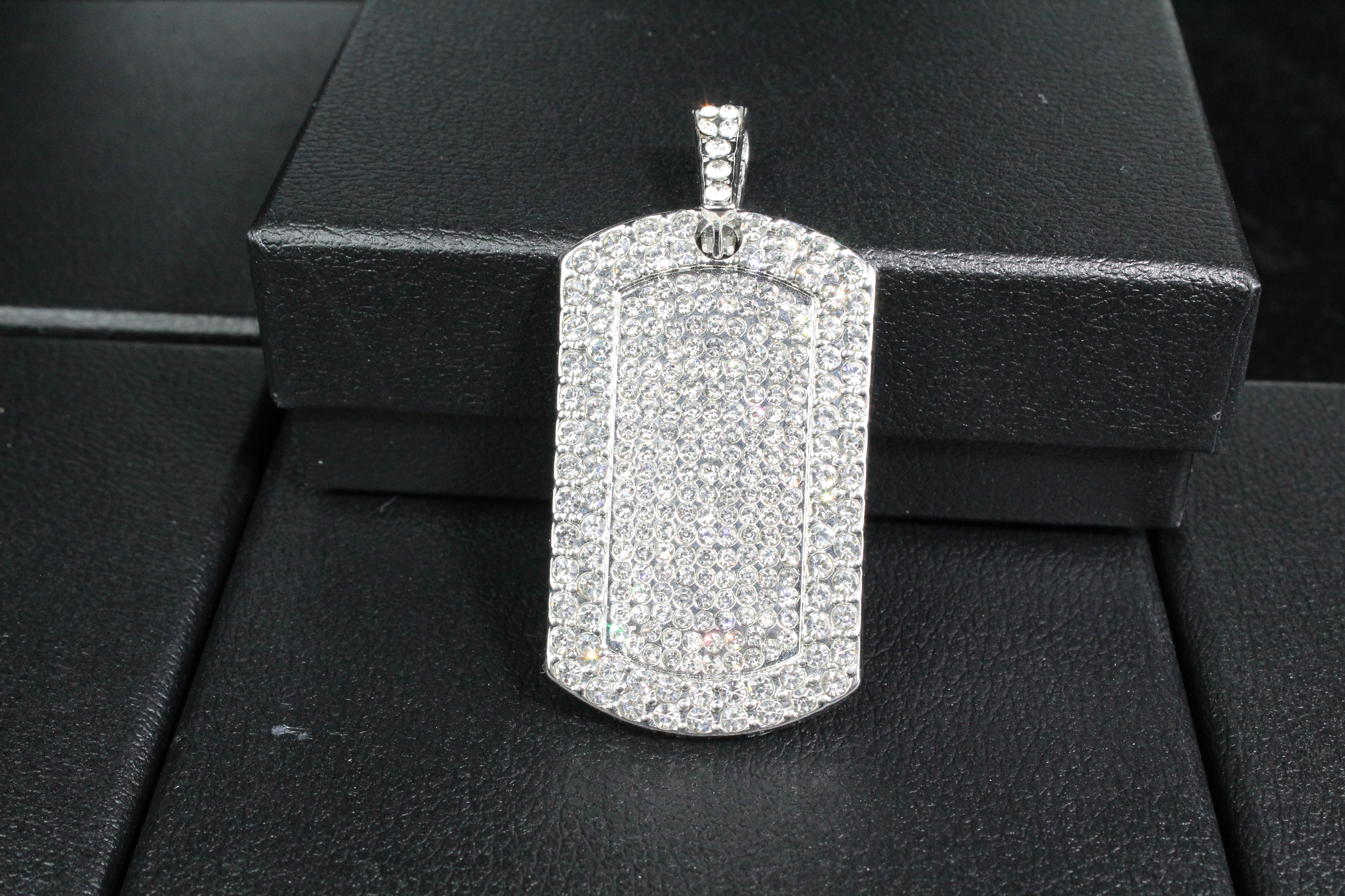 Iced Out Dog Tag Necklace