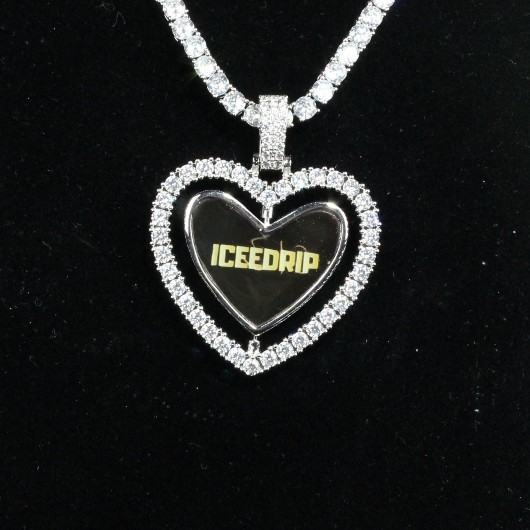 3D Spinning 2-Faced Heart Custom Photo Pendant