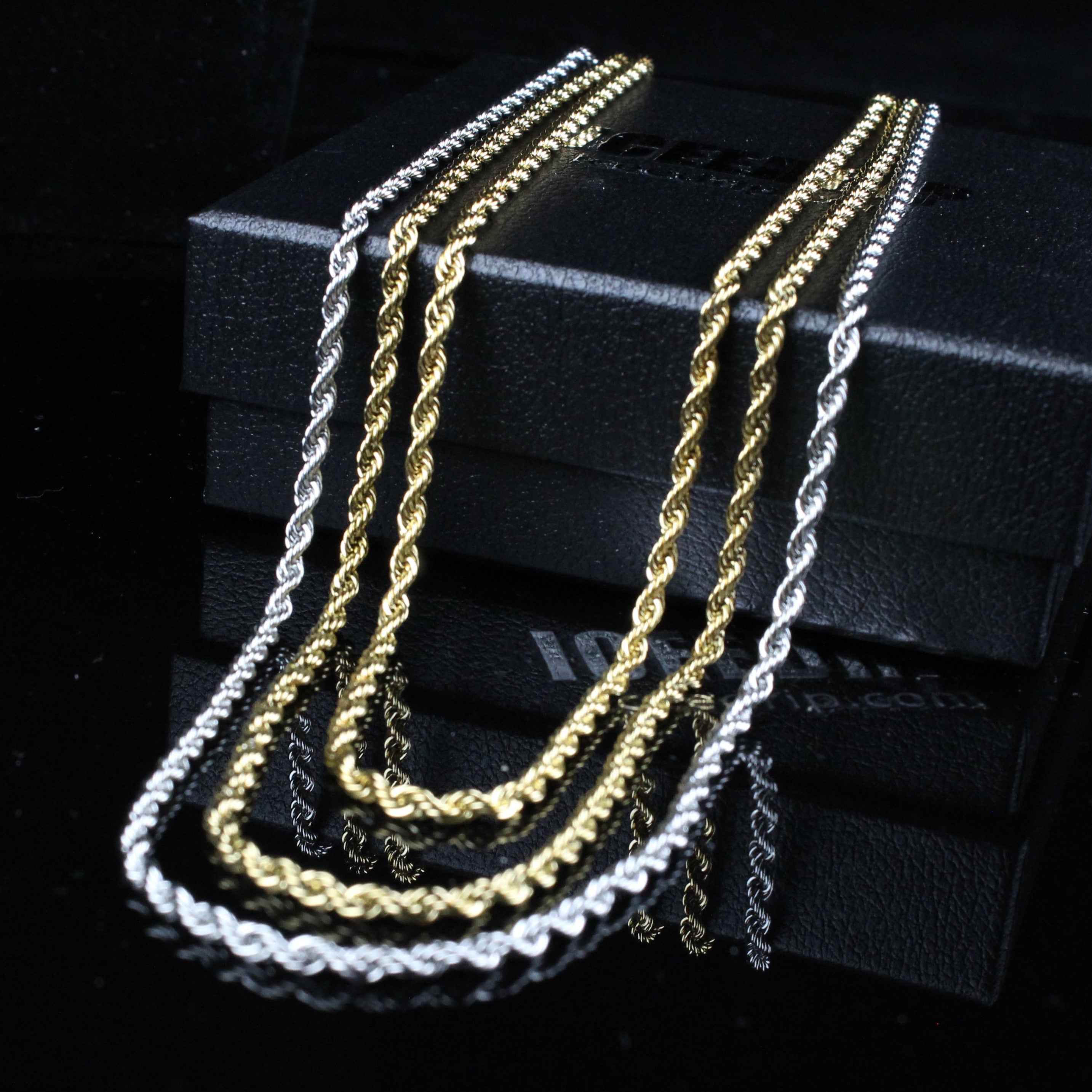 3MM White Gold Rope Chain