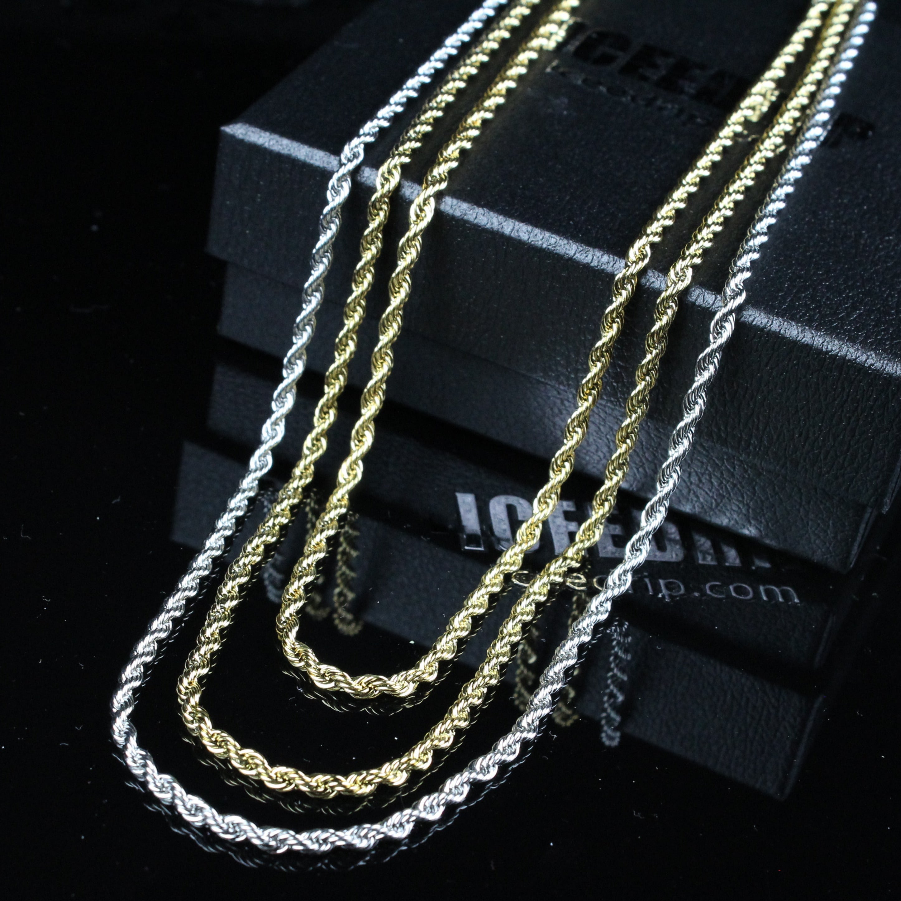 3MM White Gold Rope Chain