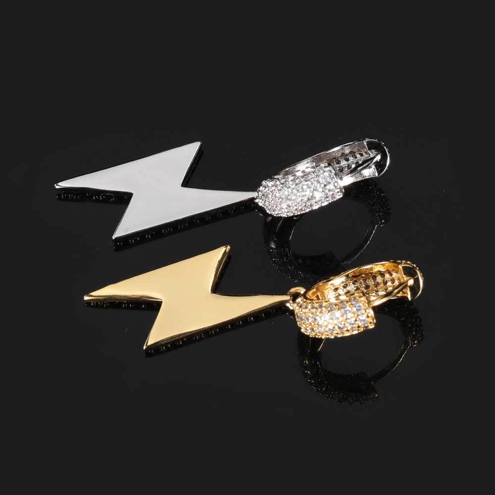 Iced AAA+ CZ Lightning Sign Hip Hop Earring ICEEDRIP