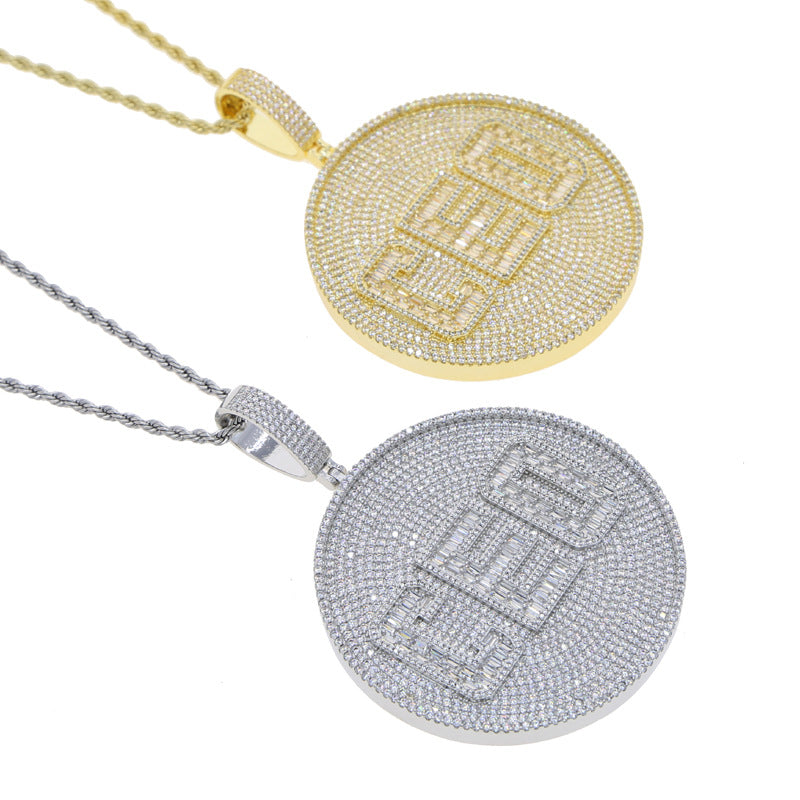 Iced Out 3D Big CEO Disc Necklace