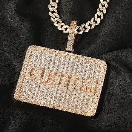 CUSTOM LETTER 3D BIG SQUARE NECKLACE