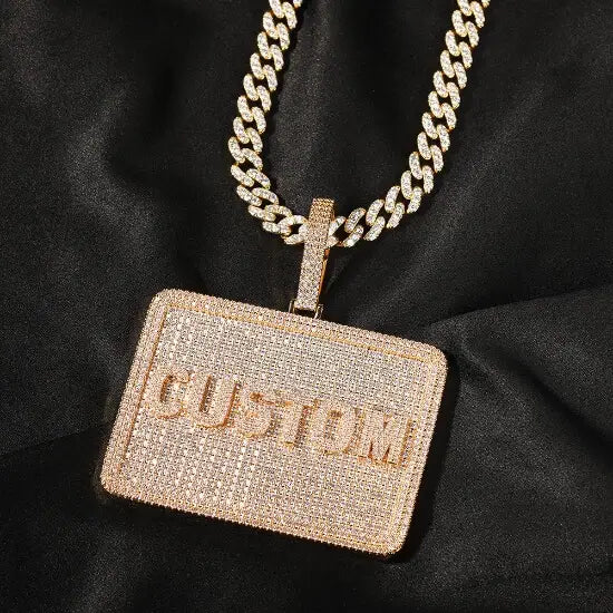 CUSTOM LETTER 3D BIG SQUARE NECKLACE