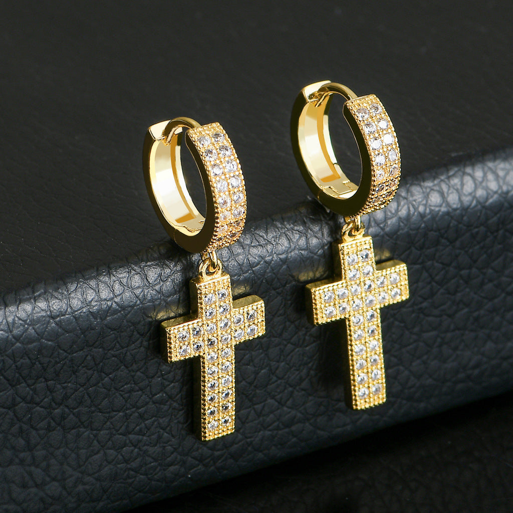 Limited 18K Gold-Plated Cross Earring