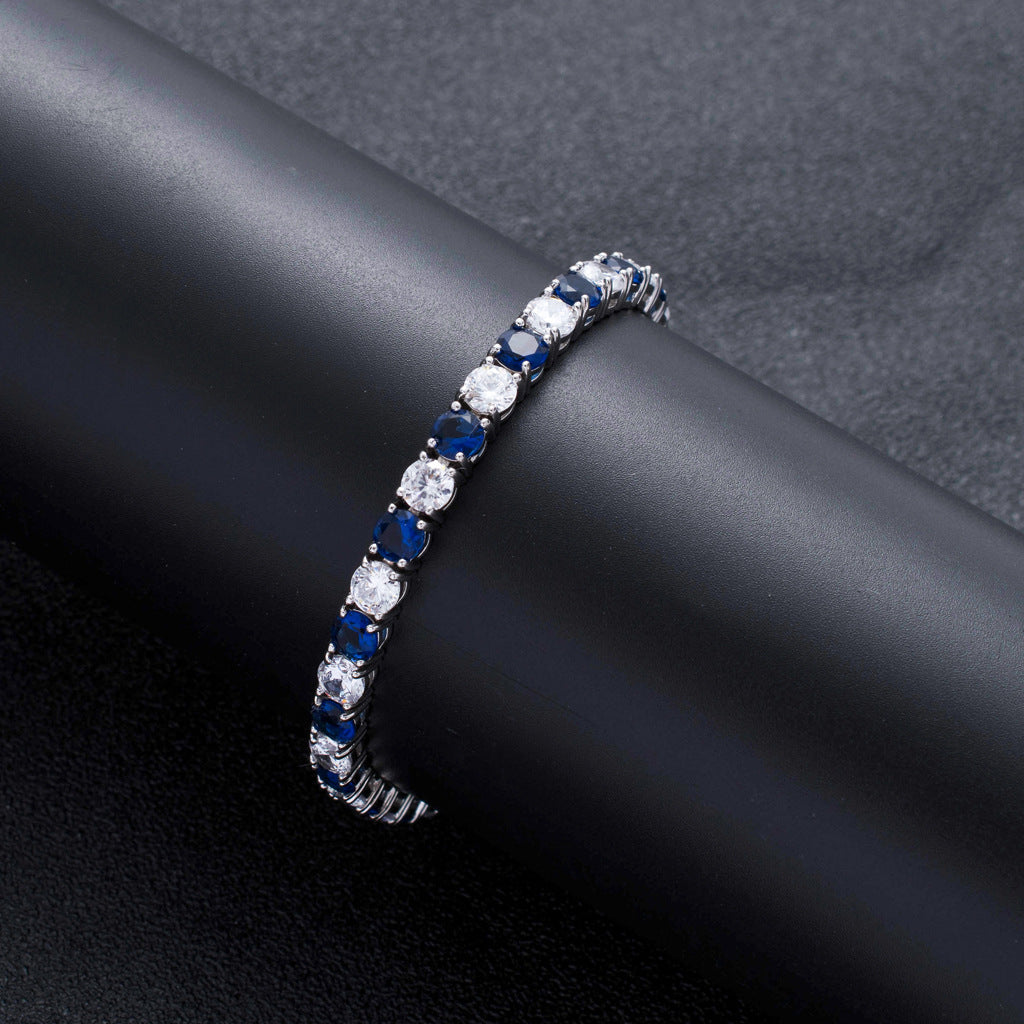 4mm Blue&White Tennis Chain