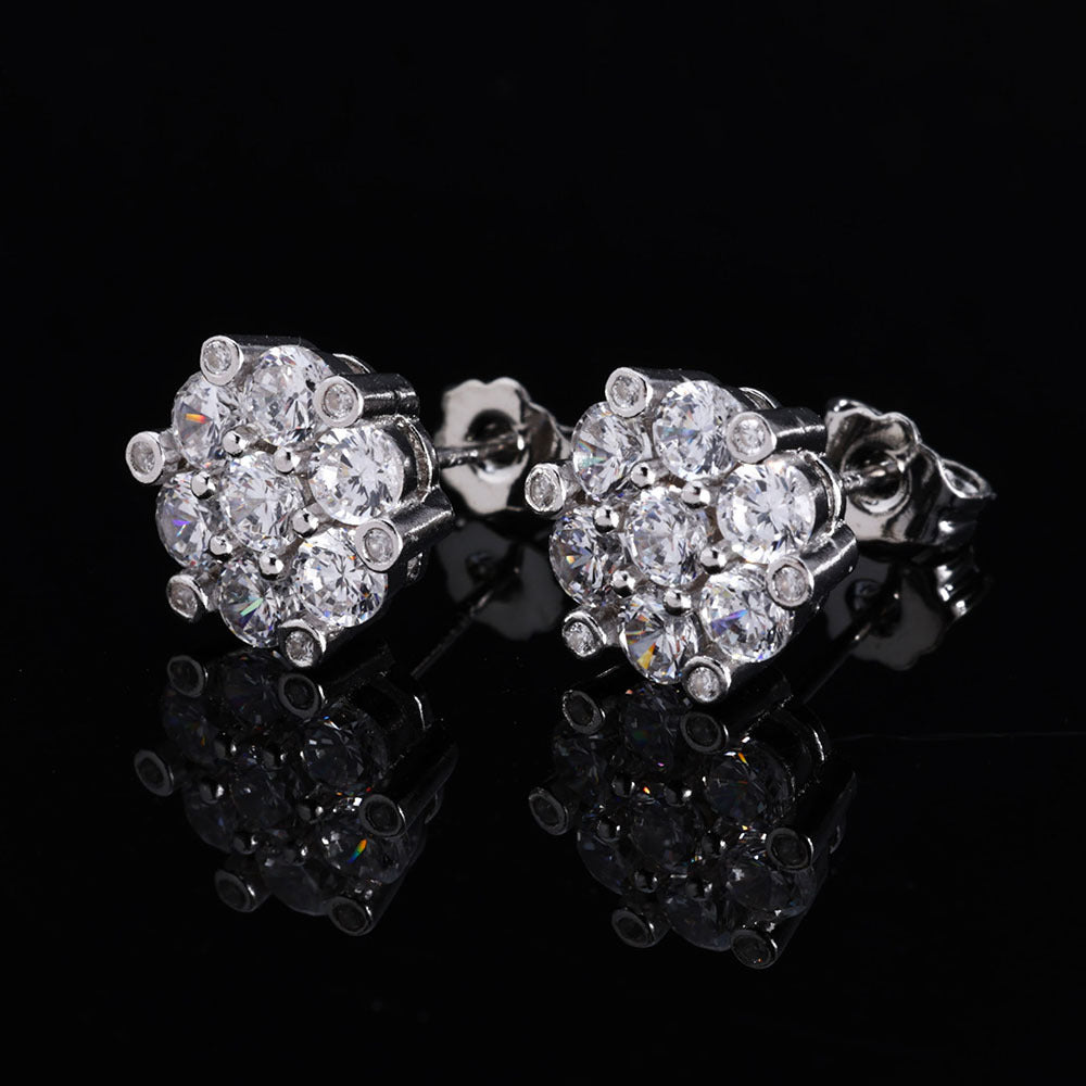 New Iced Flower stud earrings