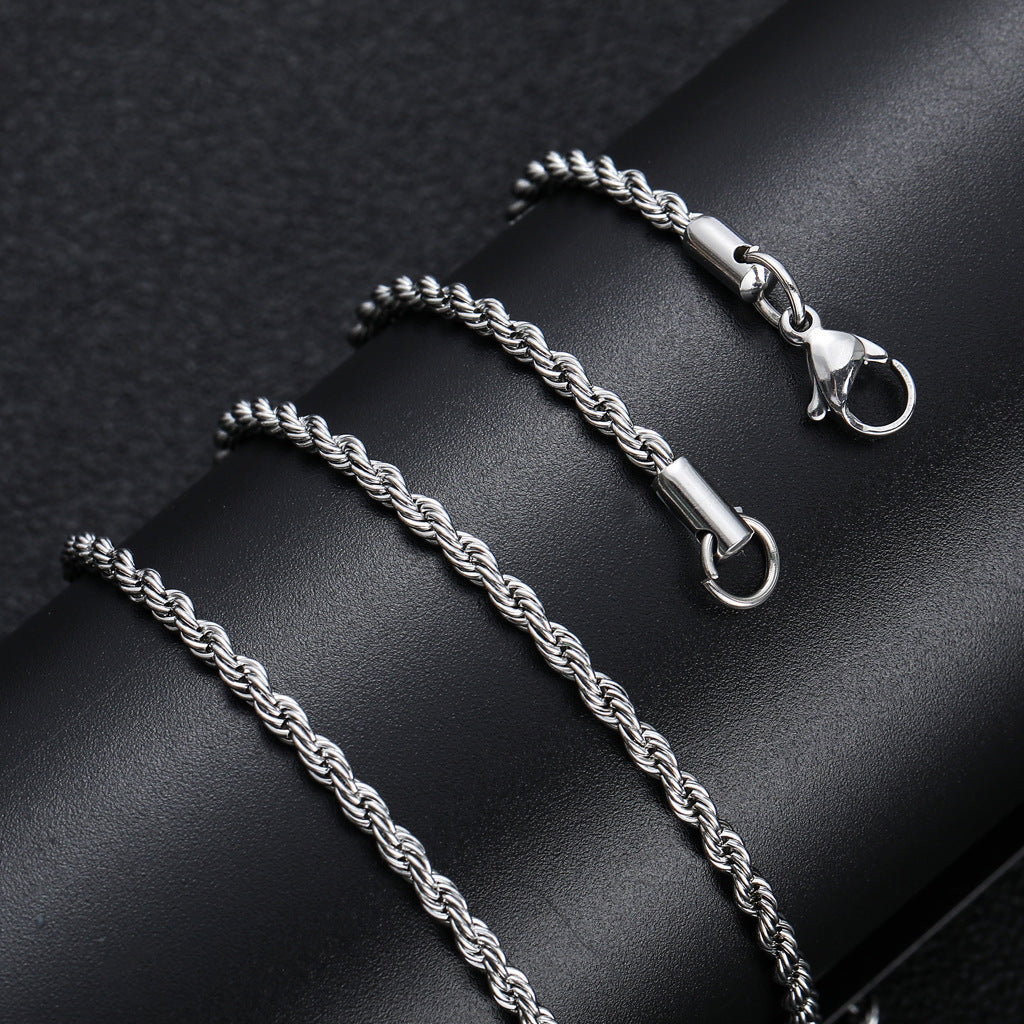 3MM White Gold Rope Chain