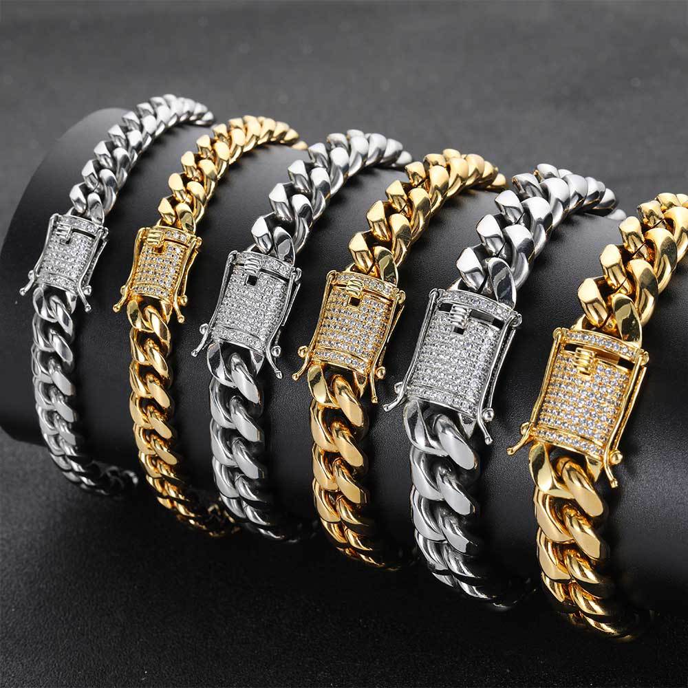 14mm Cuban Link Bracelet With Iced Out Clasp