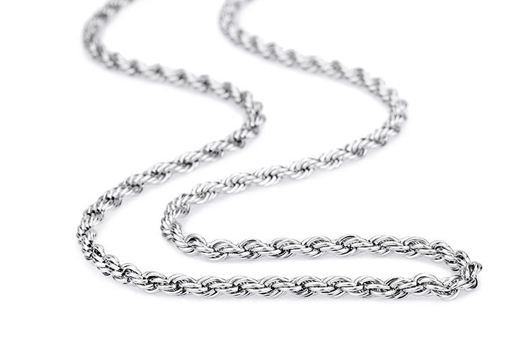 3MM White Gold Rope Chain