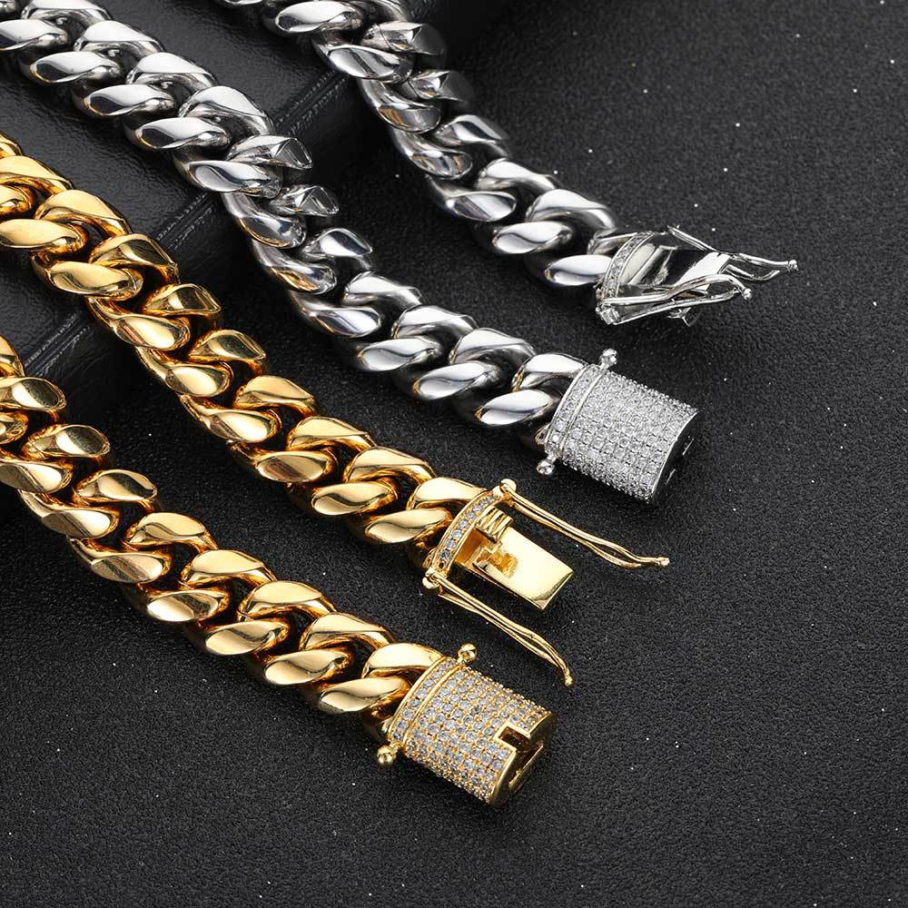 14mm Cuban Link Bracelet With Iced Out Clasp