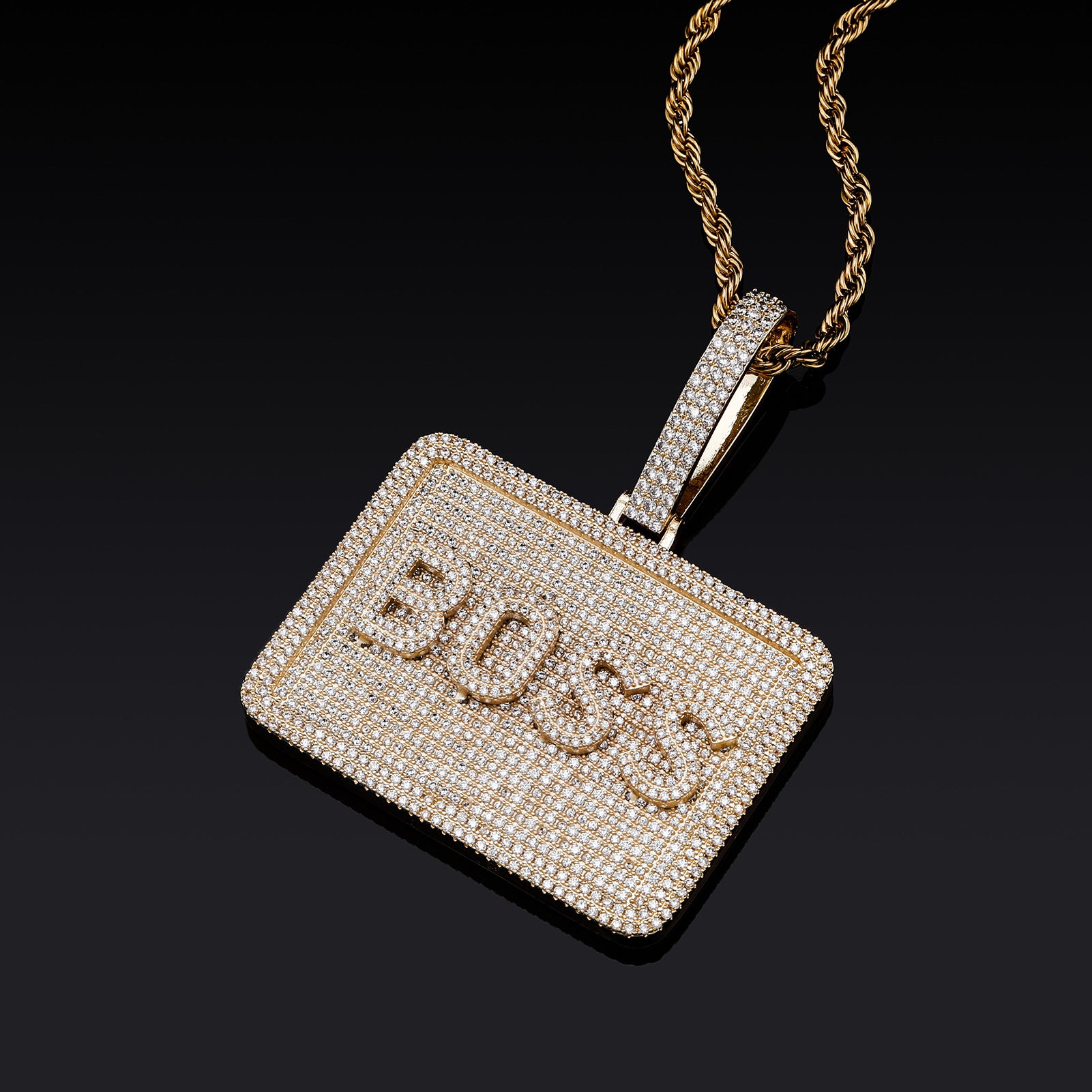 CUSTOM LETTER 3D BIG SQUARE NECKLACE