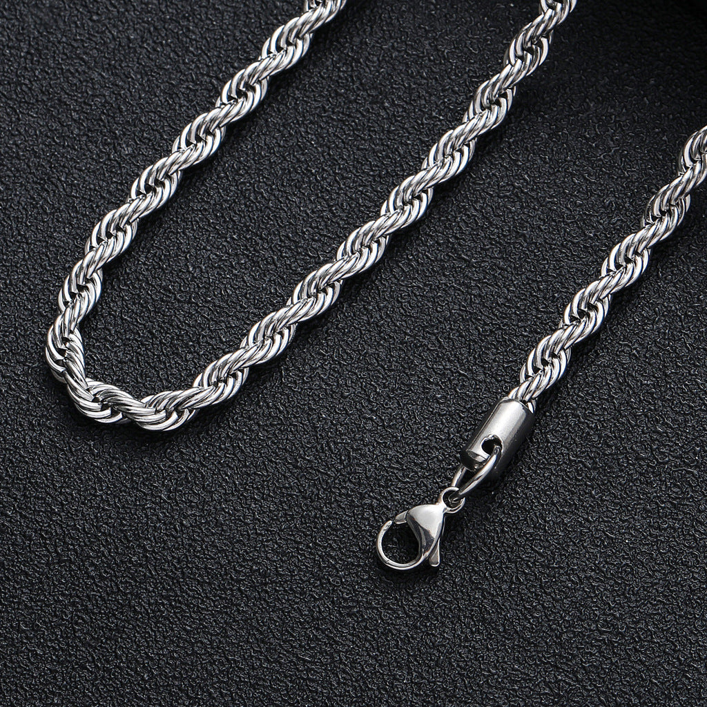 3MM White Gold Rope Chain