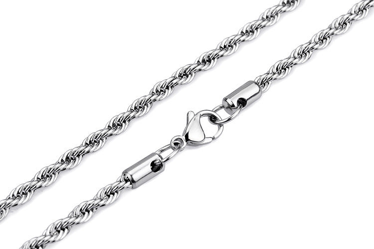 3MM White Gold Rope Chain