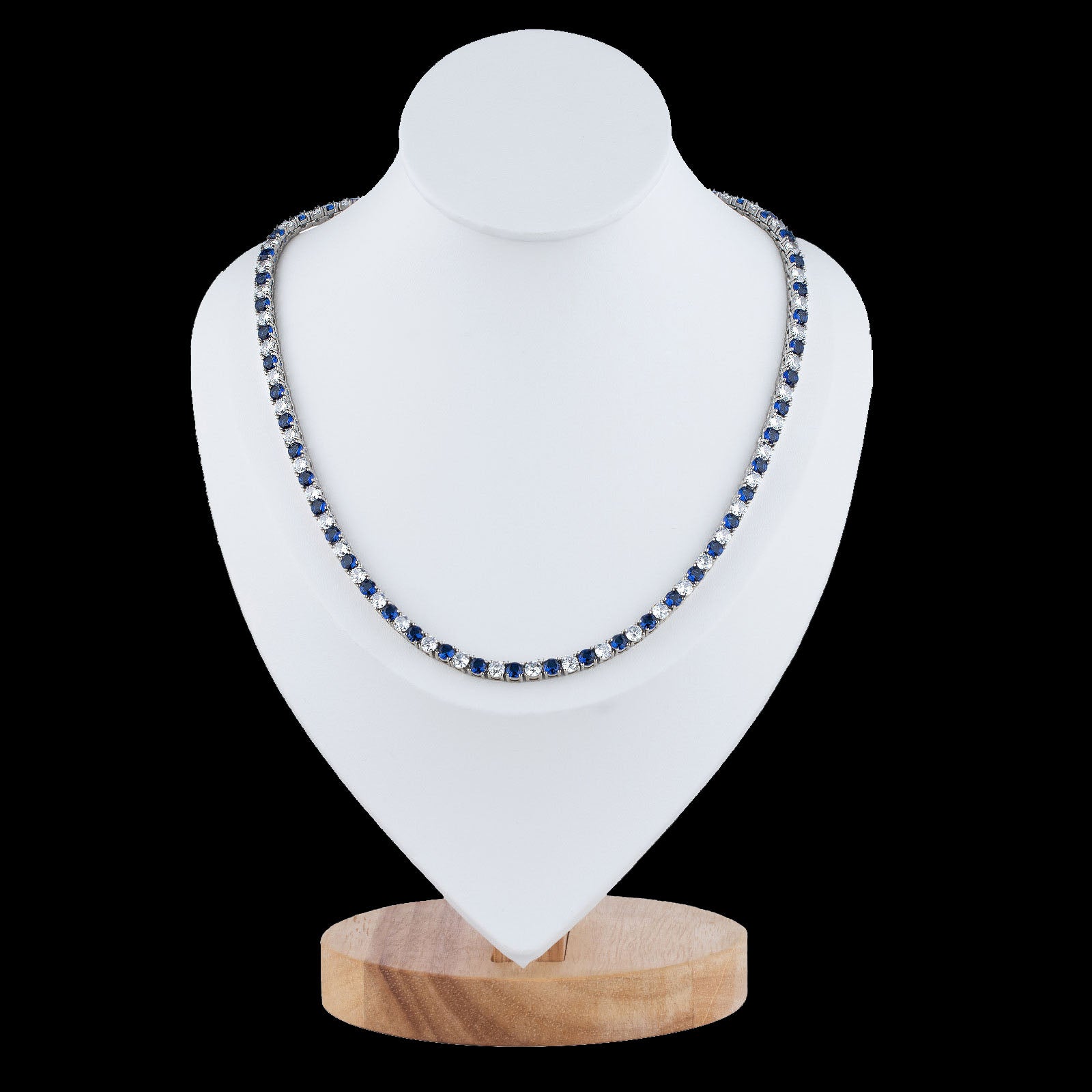 4mm Blue&White Tennis Chain