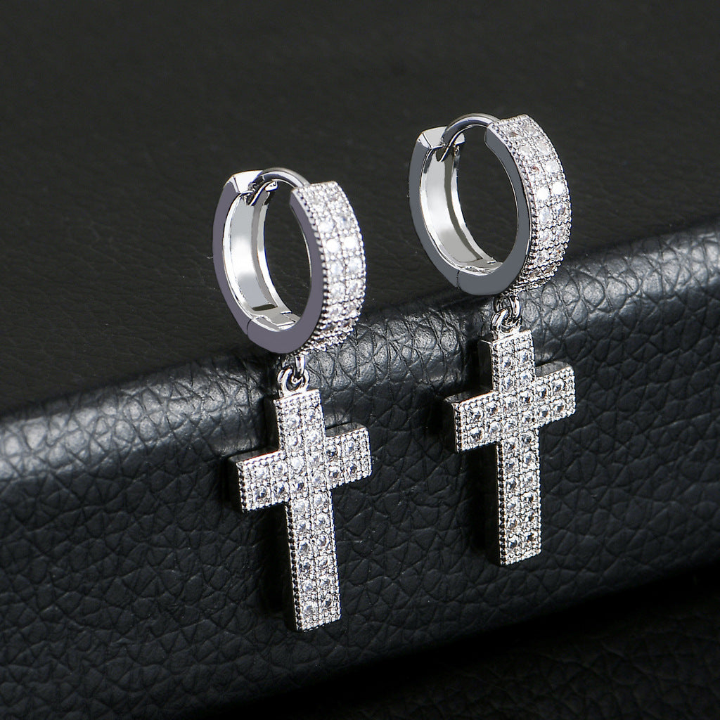 Limited 18K Gold-Plated Cross Earring