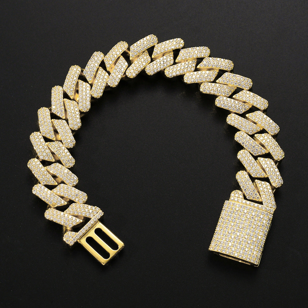 20mm Prong Cuban Bracelet in Gold