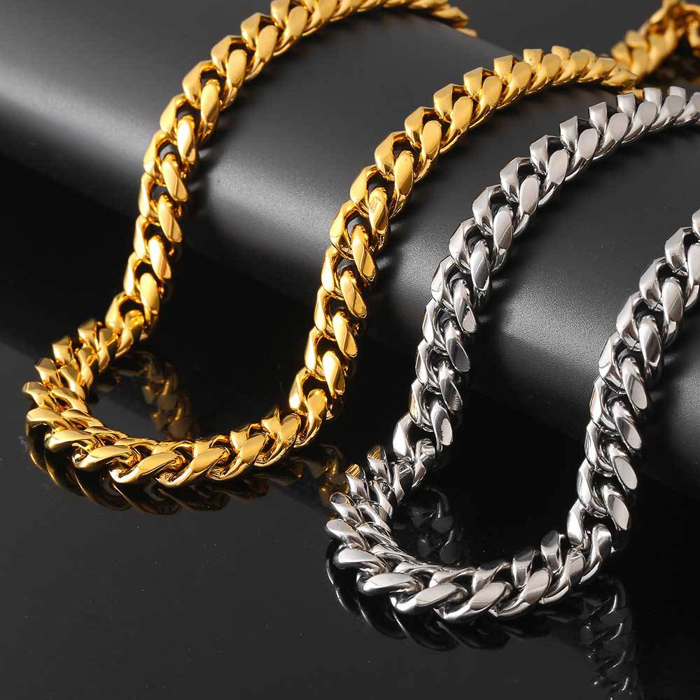 14mm 18K Gold-Plated Classic Miami Cuban Link