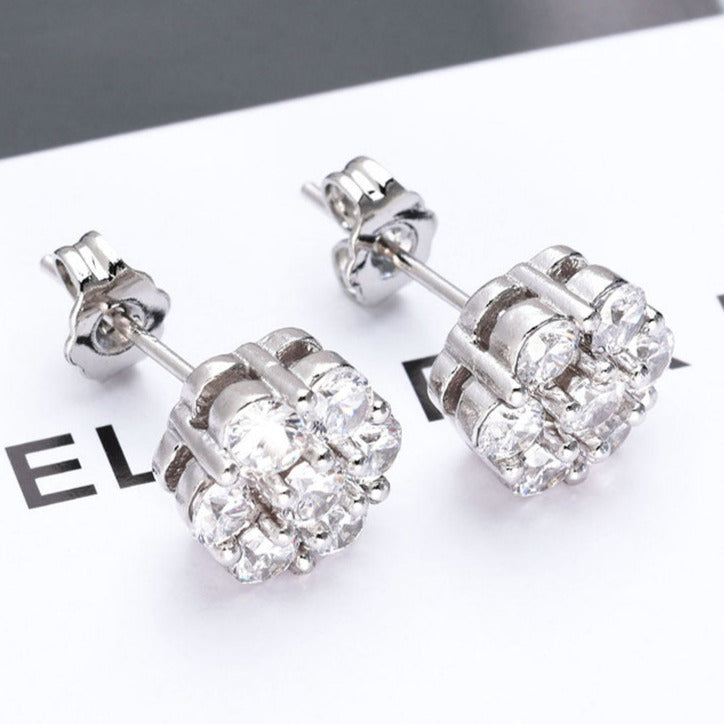 New Iced Flower stud earrings