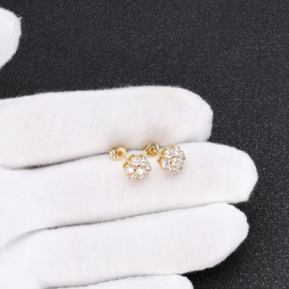 New Iced Flower stud earrings