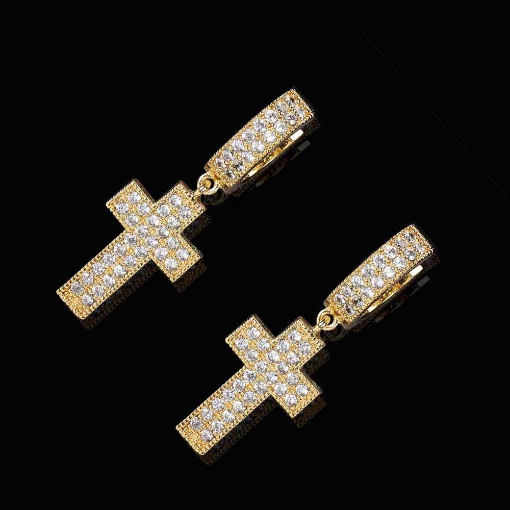 Limited 18K Gold-Plated Cross Earring