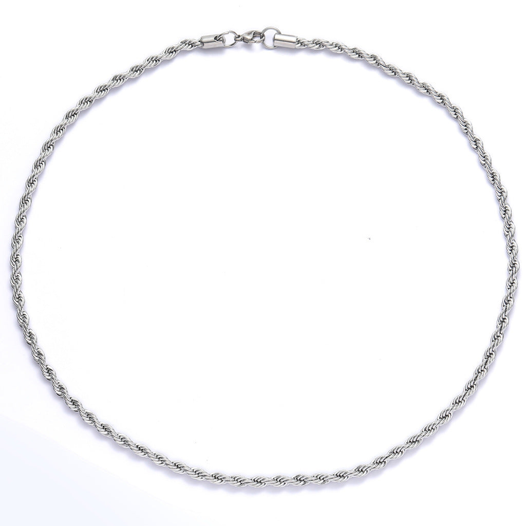 3MM White Gold Rope Chain