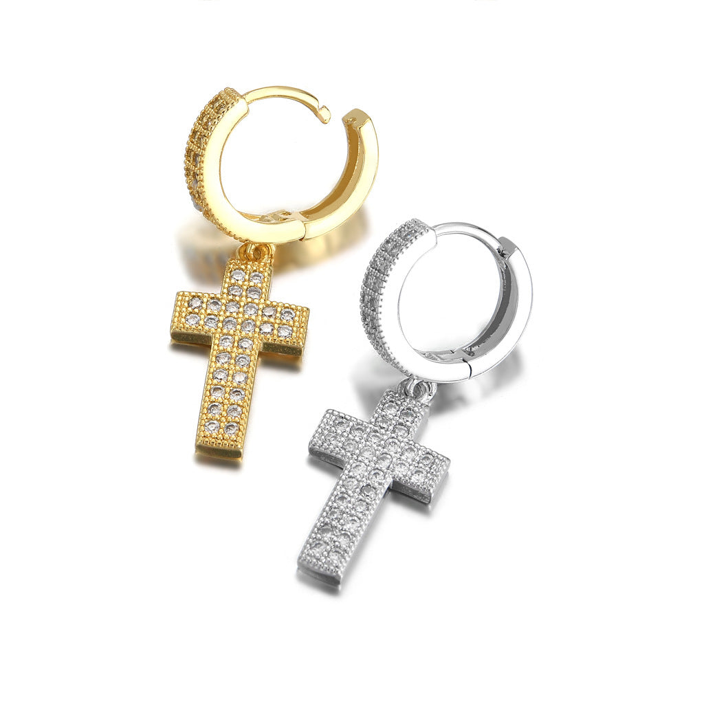 Limited 18K Gold-Plated Cross Earring