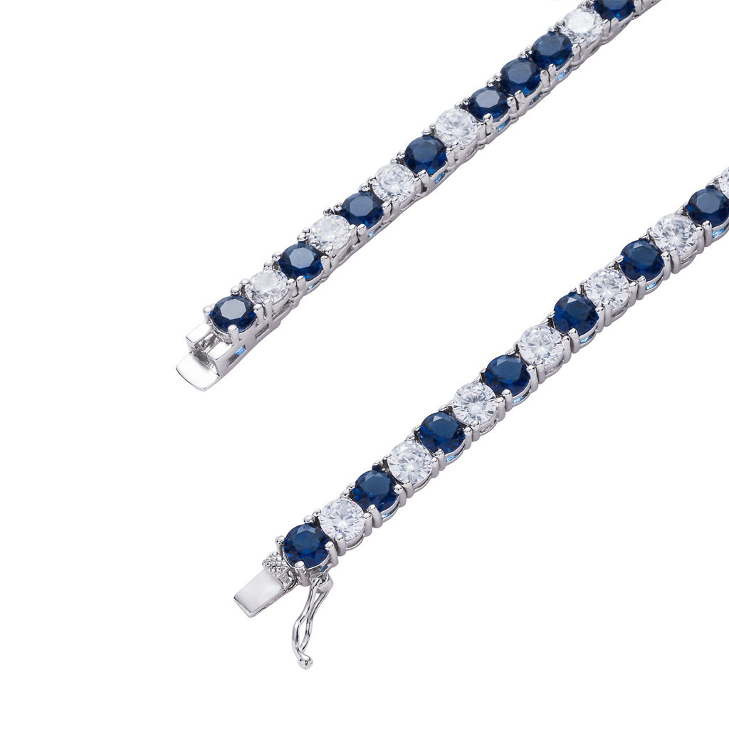 4mm Blue&White Tennis Chain