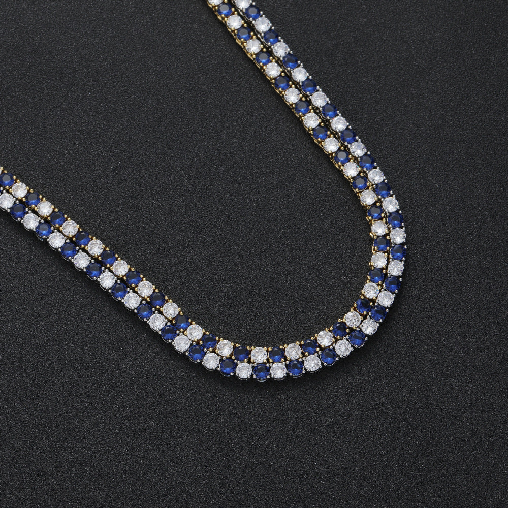 4mm Blue&White Tennis Chain